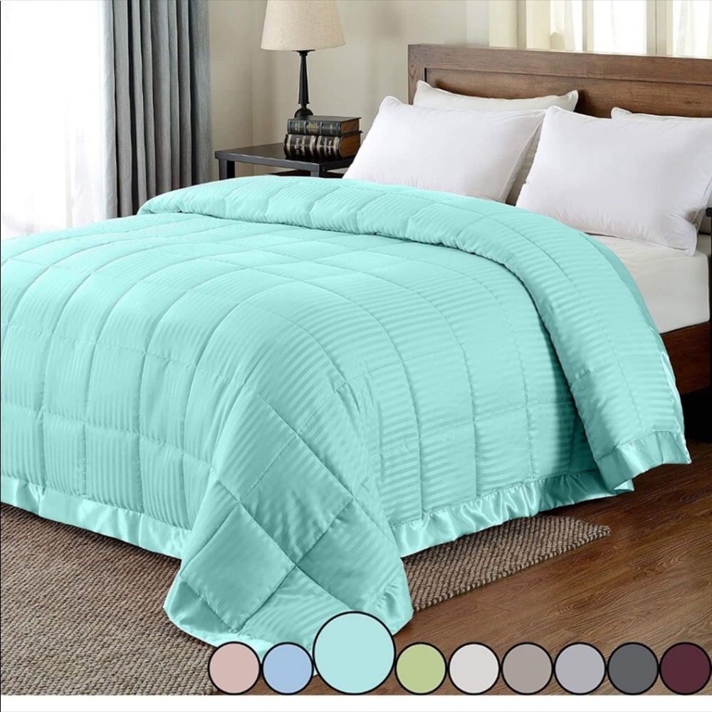 🆕️ Hypoallergenic Down Alternative Blanket Satin Mint